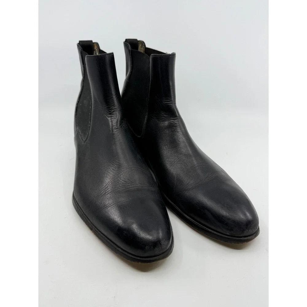 Ace Marks Mens Black Leather Chelsea‎ Boots Handcrafted in Italy Size 10 D